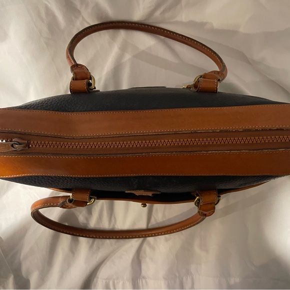 Dooney & Bourke Navy Blue and Brown Leather Hand Bag - Picture 10 of 13